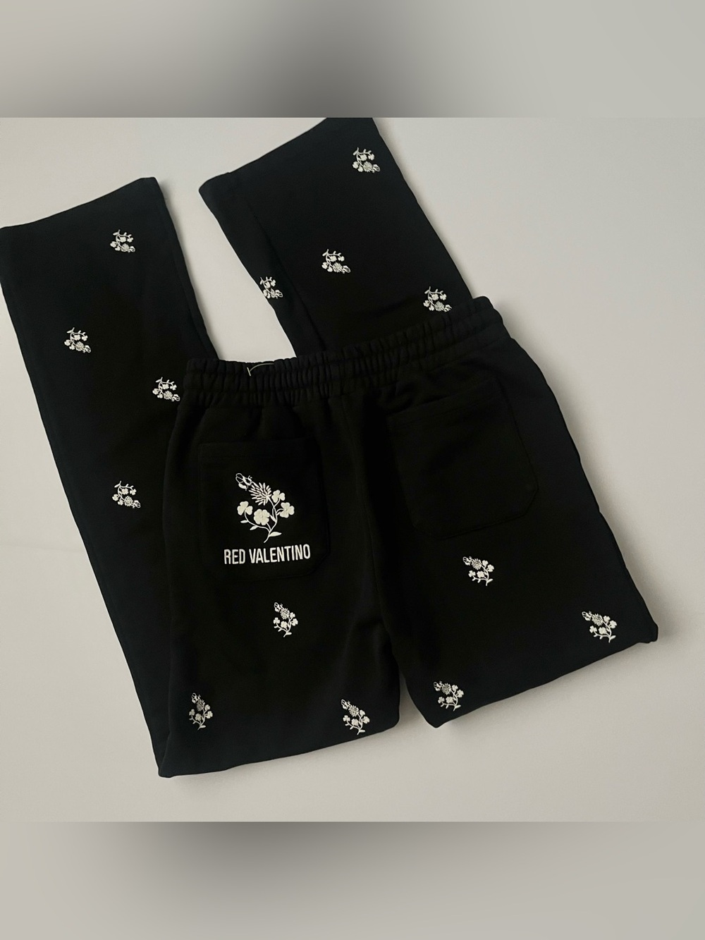 RED VALENTINO Black Floral sweatPants